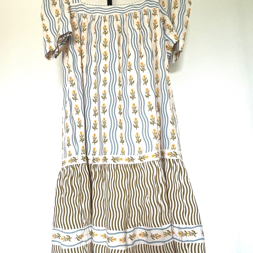 Printfresh Blue, Yellow & Green Patterned Maxi Dress - Picture 4 of 11